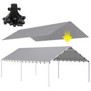 DWALE front view of 10x20 canopy showing full coverage and protection