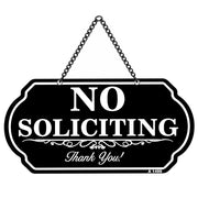 DXSIGN front door sign displayed on white door, clear message for fewer interruptions