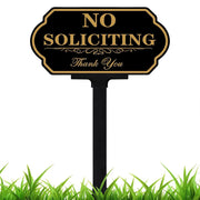 DXSIGN front view of black and gold yard sign for clear curb appeal