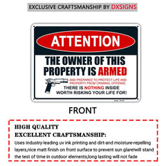 Dxsigns mounted on wood fence demonstrating outdoor placement visibility