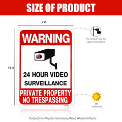 Dxyizus signs attached to a fence illustrating easy outdoor mounting and property protection