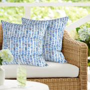 DYTXIII front view of two pebble blue pillows showing style and comfort