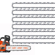E & S front packaging showing six 20 inch chains, clear labeling and value pack benefit