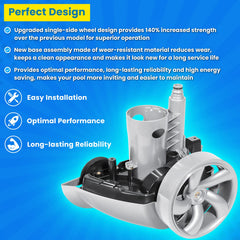 E-cowlboy tensioner pulley and spring close-up showing improved tension reliability