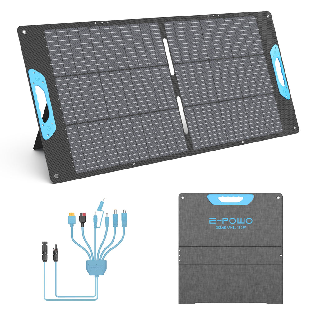 E-POWO folded front view showing compact portability and easy transport