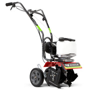 EARTHQUAKE MC440 front view showing compact cultivator for tight spaces