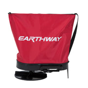 EarthWay 2750 front view showing red nylon hopper and overall design benefits