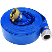 EASTRANS front view blue hose showing full length and fittings, durable storage