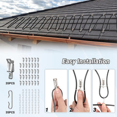 Eastrexon heat tape mounted on a gutter preventing ice buildup