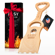 EASY FUNCTION front view of wood grill scraper showing compact shape and safe cleaning benefit