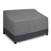 Easy-Going front view of loveseat cover showing full waterproof protection and neat fit