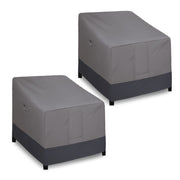 Easy-Going front view of two covers protecting chairs showing fit and coverage benefit
