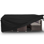 Easy-Going front view of full rectangular cover protecting furniture, weather protection benefit