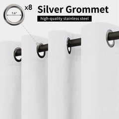 Easy-Going stainless steel grommets detail for easy hanging and smooth sliding