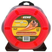 ECHO front view of .105\" Crossfire donut showing OEM label and compact packaging benefits