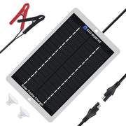 ECO-WORTHY front panel view showing compact charger and weatherproof design benefit