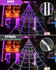 ECOHDT luminous purple spider web at night creating spooky curb appeal