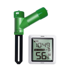 ECOWITT front console view showing clear LCD and flower-pot icon for fast readings