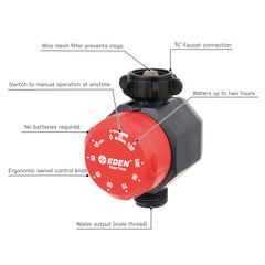 Eden timer faucet connection detail highlighting secure threaded fit benefit