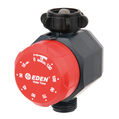 Eden timer front view showing dial and red-grey casing for easy setup