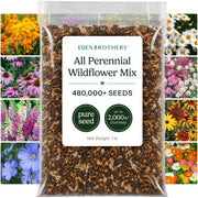 Eden Brothers front package showing 1 lb perennial wildflower blend, clear product information