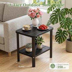 EFU two-tier shelf displaying storage options for drinks and accessories