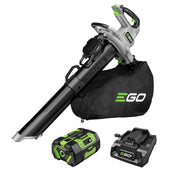 EGO Power+ LV5005 front view with bag showing easy-empty collection