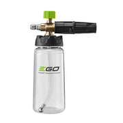 EGO Power+ foam cannon front view showing brass head and controls for durable performance