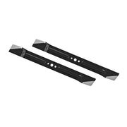 EGO Power+ front view of two 21-inch high-lift blades showing durable steel construction and improved bagging