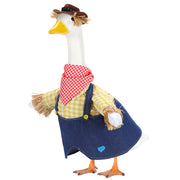 EKOREST porch goose front view showing festive scarecrow outfit and welcoming benefit