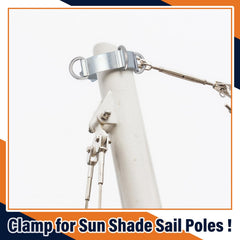 ElaraBerry clamp installed on a round pole demonstrating secure shade anchor