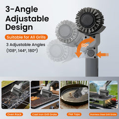 Elevonix stainless steel mesh head close-up removing baked-on grease