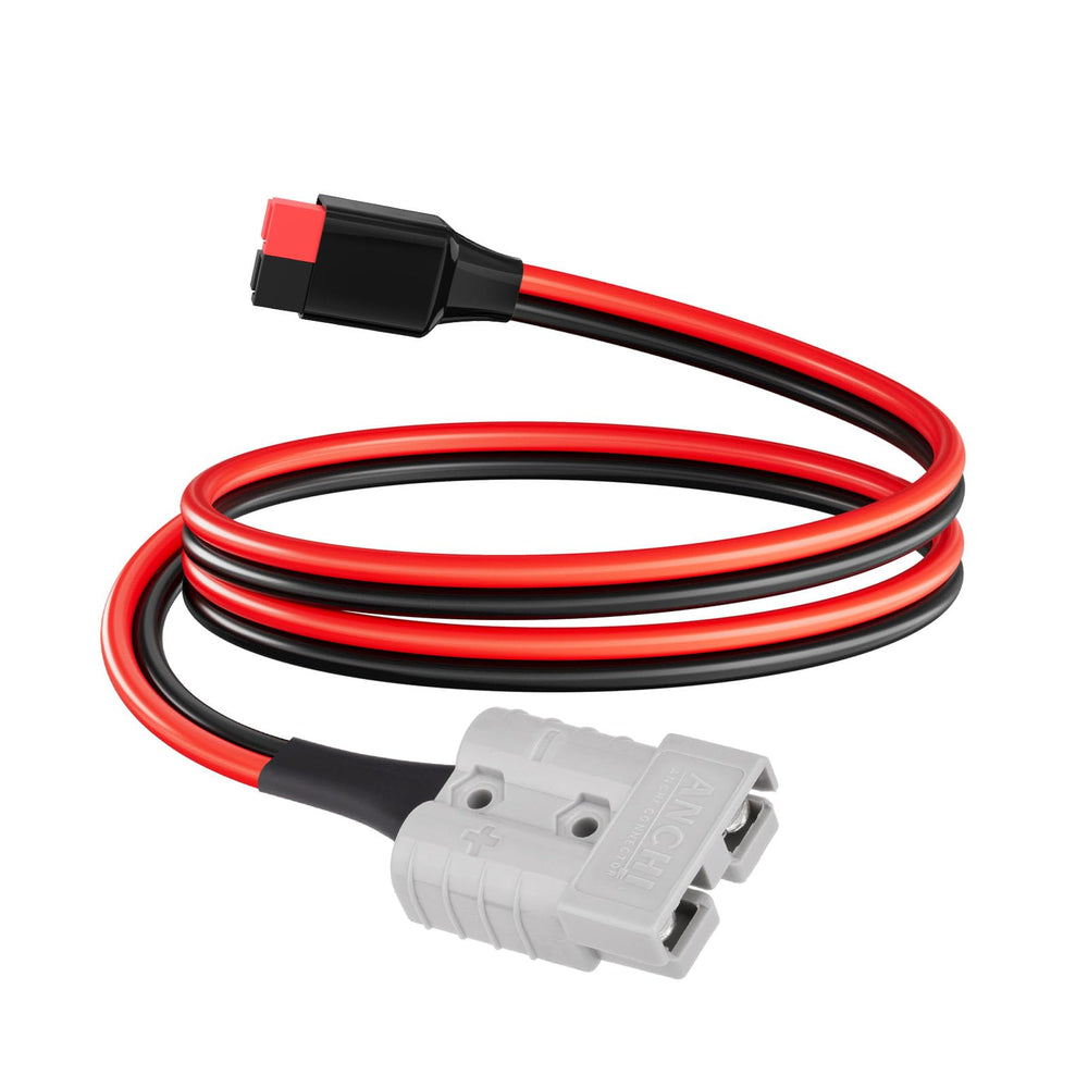 ELFCULB front view of SB50 to PP45 connector showing plug face and secure fit