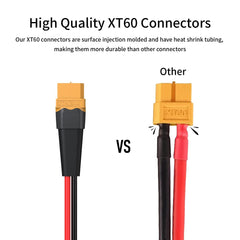ELFCULB close-up of XT60 connector highlighting tinned copper contact for low resistance