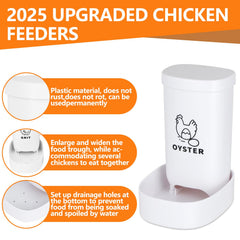 ELOEGO feeder bottom trough detail enabling multiple hens to feed simultaneously