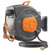 Entgard front view of retractable hose reel showing tidy storage and space saving