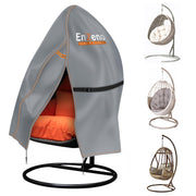 Enzeno front view of grey egg chair cover showing full protection and neat fit
