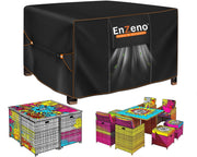 Enzeno front view showing cover protecting table and resisting rain