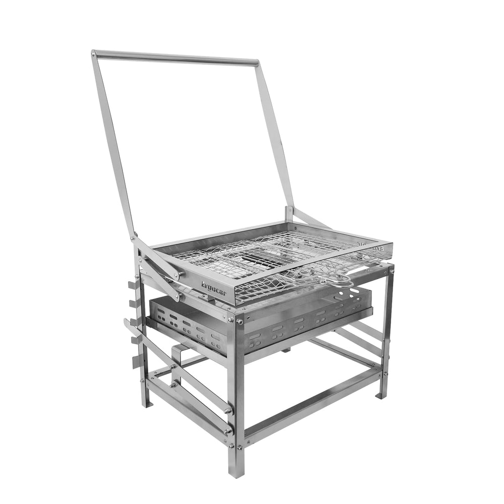 Ergocar front view assembled showing stable outdoor setup and portability