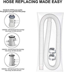 ERYEE hose attached to above-ground pump for quick, tool-friendly install