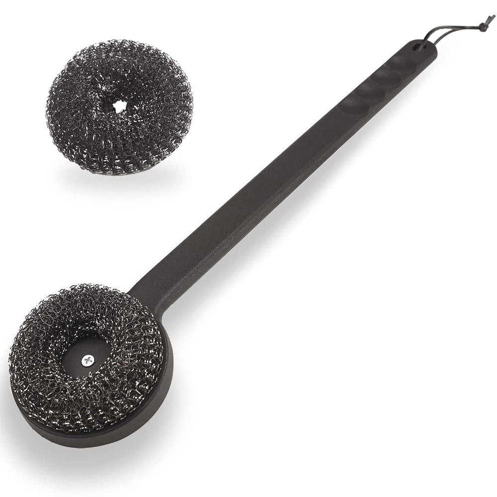Esie Houzie front view of long grill brush showing full length and benefit reach