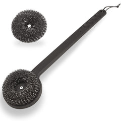 Esie Houzie front view of long grill brush showing full length and benefit reach