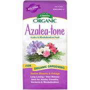 Espoma Azalea-Tone front packaging showing product and organic claim benefit