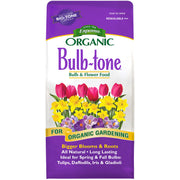 Espoma Bulb-Tone front bag showing organic fertilizer benefits