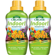 Espoma front label showing organic indoor plant food benefits