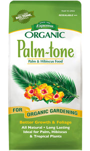 Espoma Palm-Tone front bag showing branding and organic benefits