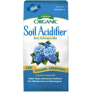 Espoma soil acidifier front packaging showing organic label and weight
