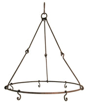 Esschert Design C3000 front view showing rustic metal ring and hooks, elegant storage
