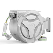 etoolab front view reel showing compact wall-mounted storage and neat hose benefit