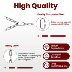 ETZ view of long and short chains illustrating adjustable 56.5" and 28.9" lengths